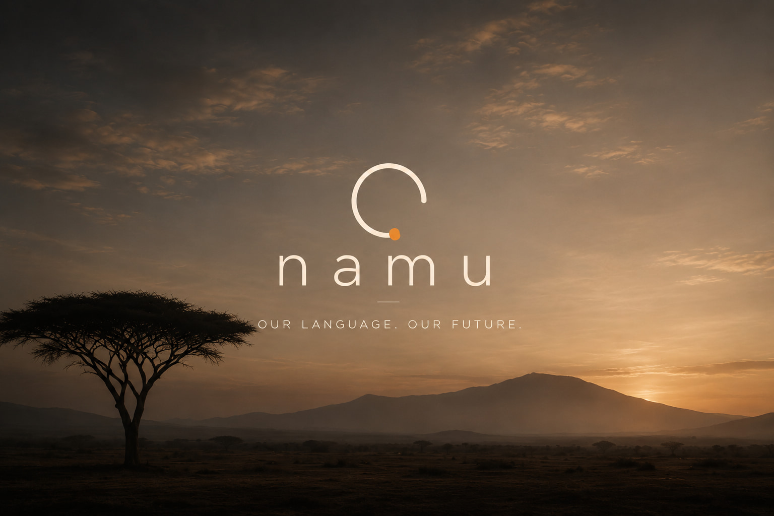 The Namu mark above an acacia on the plain at sunrise